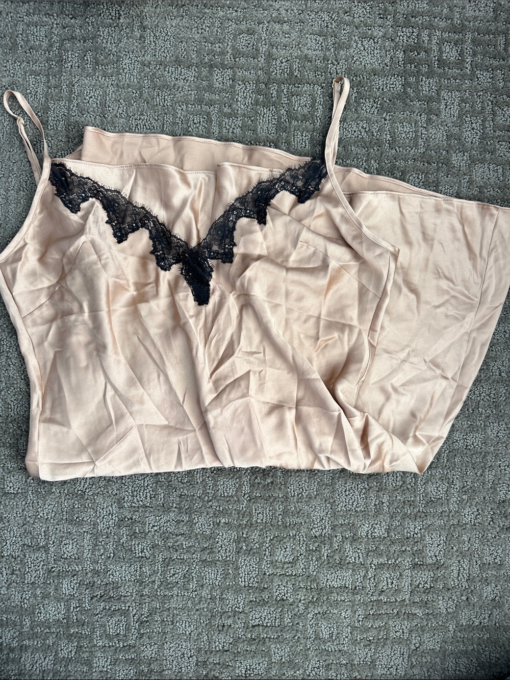 Silky Beige Lace-Trim Cami Dress - Women's Intimates